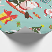 Papier Cadeau stand de paddleboard surf père Noël noël (Coin)