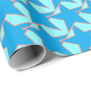 Papier Cadeau Star moderne géométrique - corail et beige