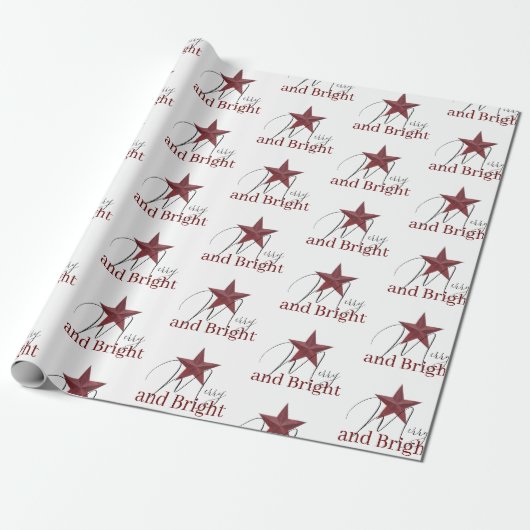 Papier Cadeau Star rustique Merry & Bright (Déroulé)