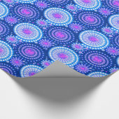 Papier Cadeau Starburbs et pingwheel, bleu et blanc (Coin)