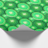 Papier Cadeau Starburds et pingwheel, vert pin foncé (Coin)