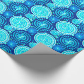 Papier Cadeau Starburds et pinwheel, bleu cobalt et aqua (Coin)