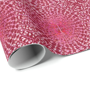 Papier Cadeau Starburgh Abstrait, Bourgogne et rose