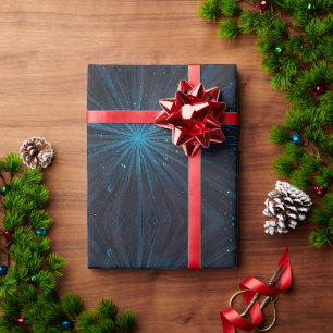 Papier Cadeau Starburst bleu