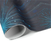 Papier Cadeau Starburst bleu (Coin rond)