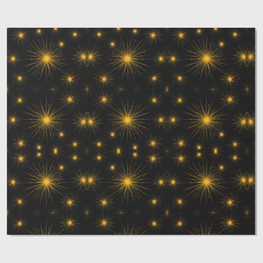 Papier Cadeau Starburst jaune (Plat)
