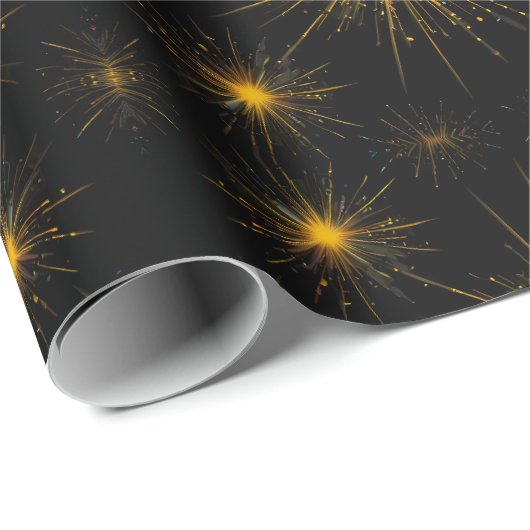 Papier Cadeau Starburst jaune (Coin rond)