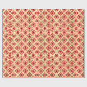 Papier Cadeau Starburst moderne Motif Cream et rouge (Plat)