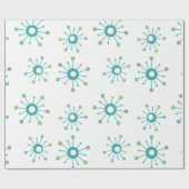 Papier Cadeau Starbursts Coloré Turquoise (Plat)