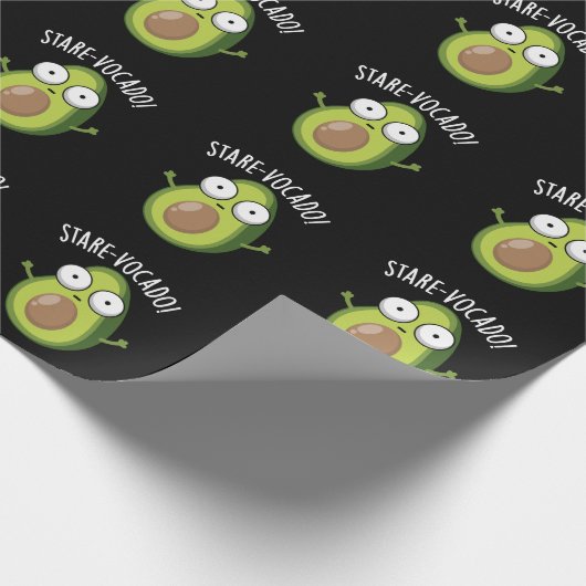Papier Cadeau Stare-vocado Drôle Avocado Pun Dark BG (Coin)