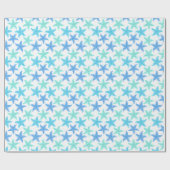 Papier Cadeau Starfish bleu et turquoise (Plat)