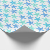 Papier Cadeau Starfish bleu et turquoise (Coin)