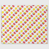 Papier Cadeau Starfish Crab Beachball Sun Surf Beach Ocean (Plat)