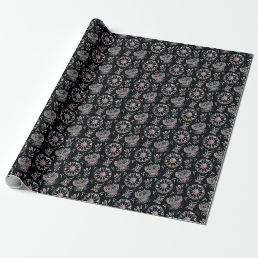 Papier Cadeau Starfish Jellyfish Seawey Black Motif (Déroulé)