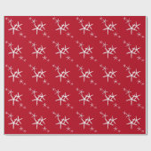 Papier Cadeau Starfish Motif Rouge Toutes les occasions (Plat)