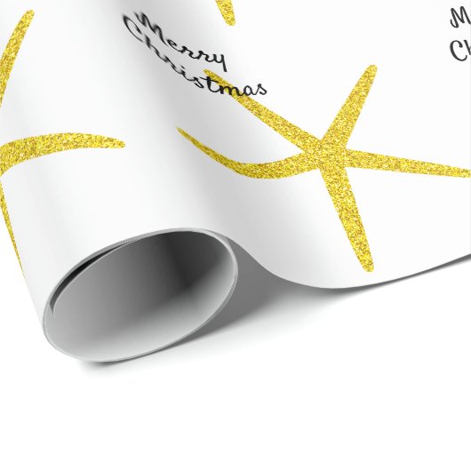 Papier Cadeau Starfish Motifs Joyeux Noël Glitor (Coin rond)