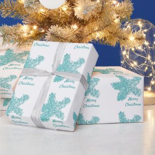 Papier Cadeau Starfish Motifs Turquoise Aqua Joyeux Noël tendanc