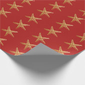 Papier Cadeau Starfish Red Gold Beach (Coin)