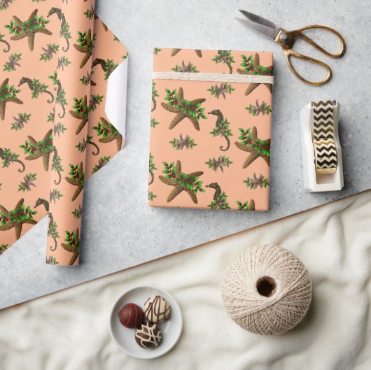 Papier Cadeau Starfish Sea Hors Noël Motif (Artisanat)