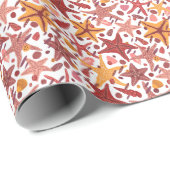 Papier Cadeau Starfish Shells : Motif scandinave (Coin rond)