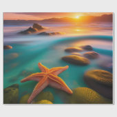 Papier Cadeau Starfish sur la plage à Dawn (Plat)