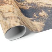 Papier Cadeau Starfish sur une plage de sable Photo (Coin rond)