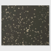 Papier Cadeau Starry Night Sepia Forêt Brown Gold Confetti (Plat)