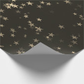 Papier Cadeau Starry Night Sepia Forêt Brown Gold Confetti (Coin)