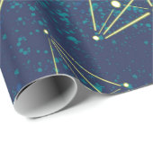 Papier Cadeau Starry Sky Géométrie spatiale Constellations de ch (Coin rond)