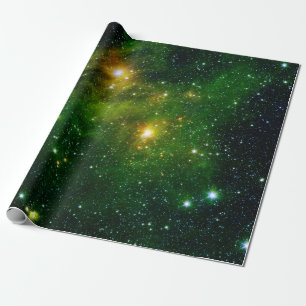 Papier Cadeau Stars Astronomie Green Sky Space NASA