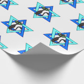 Papier Cadeau Stars de chats juifs (Coin)