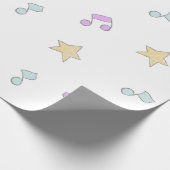 Papier Cadeau stars et notes musicales mignonnes motif (Coin)