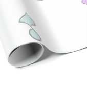 Papier Cadeau stars et notes musicales mignonnes motif (Coin rond)