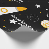 Papier Cadeau Stars Moon Space Rocket Anniversaire (Coin)