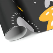 Papier Cadeau Stars Moon Space Rocket Anniversaire (Coin rond)