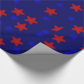 Papier cadeau Stars Rouge et Bleu (Coin)
