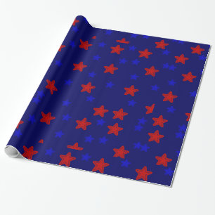 Papier cadeau Stars Rouge et Bleu