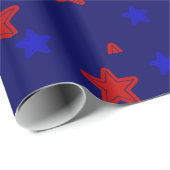 Papier cadeau Stars Rouge et Bleu (Coin rond)