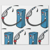 Papier Cadeau Station-service de pompe à essence drôle (Plat)