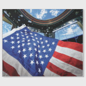 Papier Cadeau Station spatiale Drapeau américain Orbite terrestr (Plat)