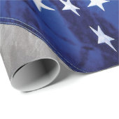Papier Cadeau Station spatiale Drapeau américain Orbite terrestr (Coin rond)