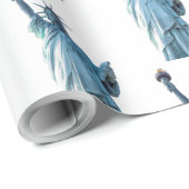 Papier Cadeau Statue de la liberté (Coin rond)