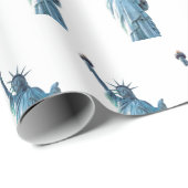 Papier Cadeau Statue de la liberté (Coin rond)