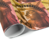 Papier Cadeau Statue de la Liberté New Yok (Coin rond)