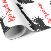 Papier Cadeau Statue de la Liberté New Yok City Pop Art (Coin rond)