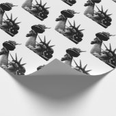 Papier Cadeau Statue de la Liberté Noir & Blanc (Coin)