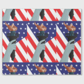 Papier Cadeau Statue de la Liberté Torch avec drapeau américain (Plat)