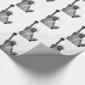 Papier Cadeau Statue noire et blanche de la Liberté (Coin)