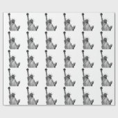 Papier Cadeau Statue noire et blanche de la Liberté (Plat)