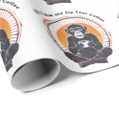 Papier Cadeau Stay Calm and Sip Your Coffee Design (Coin rond)